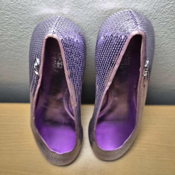 Coach Pink Purple Shimmer Sequin Balletcore Flats US 9.5 - Picture 3 of 5